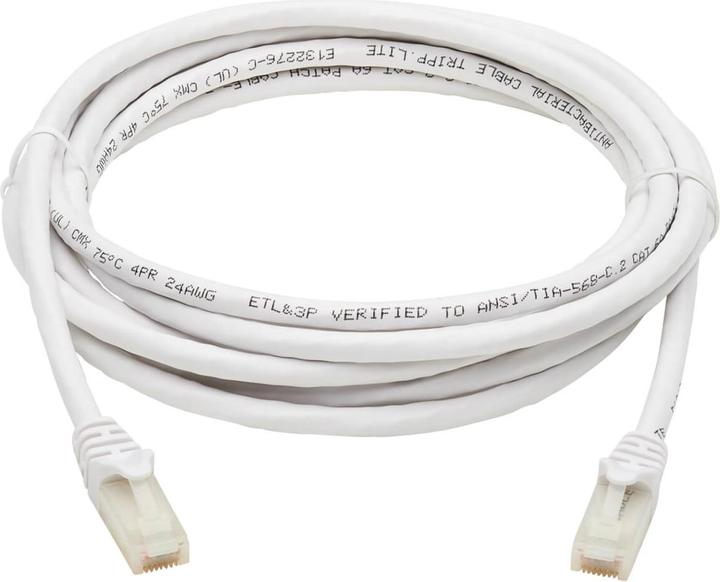 Actual product image Eaton Safe-IT Cat6a 10G Certified Snagless Antibacterial UTP Ethernet Cable RJ45 M/M White (U/UTP, CAT6a, 2.13 m)