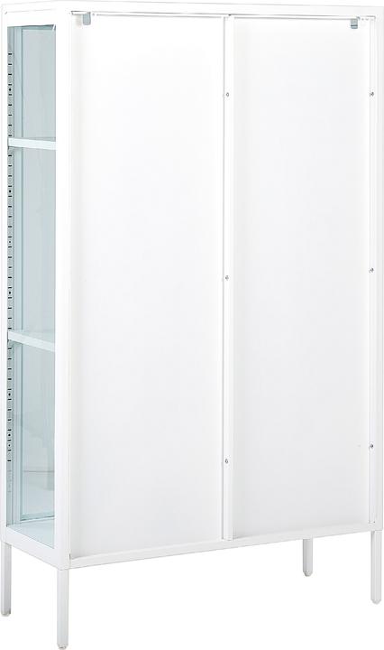 Image du produit Beliani Vitrine en verre métal blanc 150 cm NASH (90 x 150 cm)