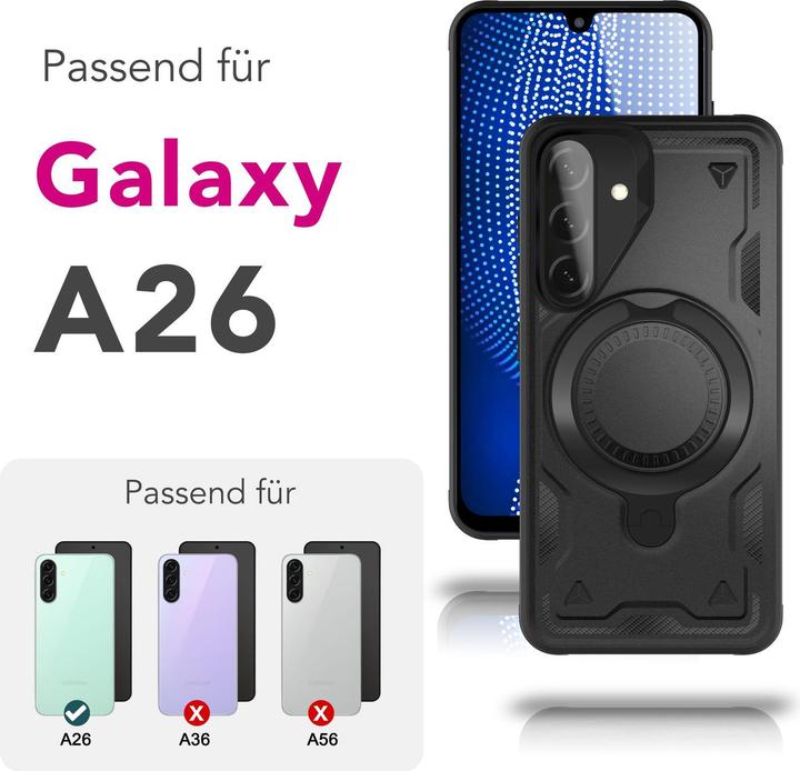 Actual product image Nalia Stormguard - Stabile Panzer Hülle mit MagSafe & 360-Grad Ringhalter - Military Cover (Samsung Galaxy A26)