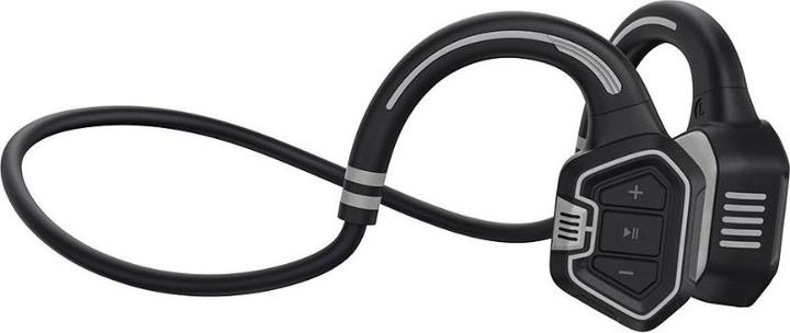 A4Tech EVOLVEO BoneSwim MP3 16GB, bluetooth bezdrátová sluchátka s mikrofonem na lícní kosti, šedé (1.50 h, Wireless)