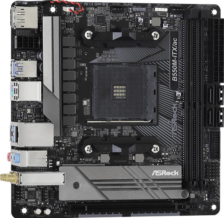 Image du produit AsRock B550M-ITX/ac (AM4, AMD B550, Mini-ITX)