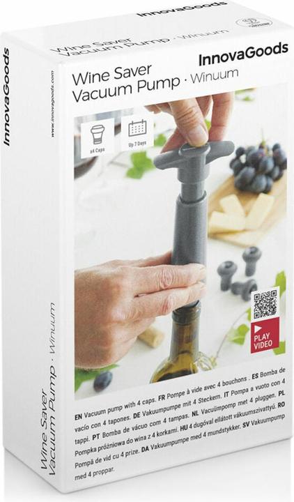 Actual product image InnovaGoods Vacuum pump for wine with 4 corks (Wine pump)