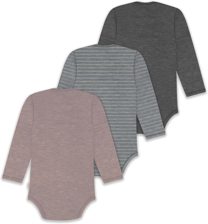 Produktbild Normani 3er Pack Baby Merino Body Langarm „Auckland" - 9383 (80)