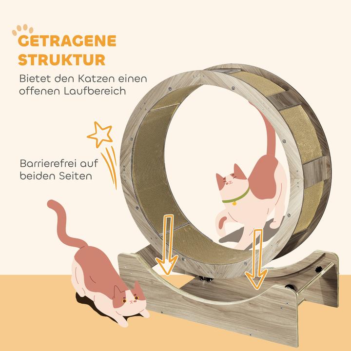 Produktbild PawHut Katzenlaufrad (94 cm, Walnuss)