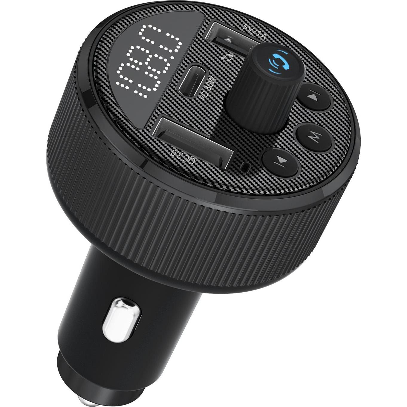 Xlayer Kfz-Ladegerät 30W mit FM-Transmitter schwarz, Adattatore per auto, Nero