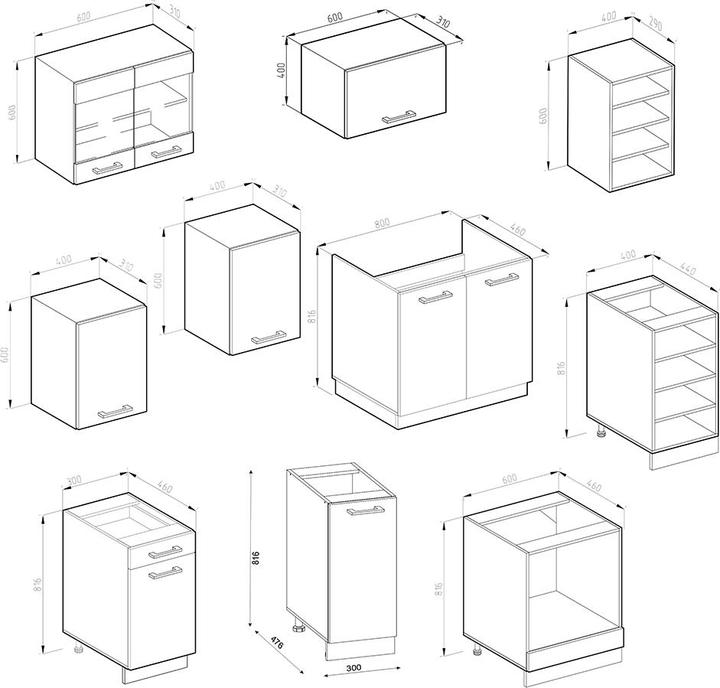 Produktbild Vicco R-Line (240 x 46 x 82 cm)