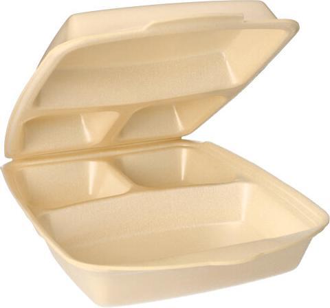 Productafbeelding Papstar 12045 Lunchbox Expanded Polystyrene (EPS) Beige (e) (50x)