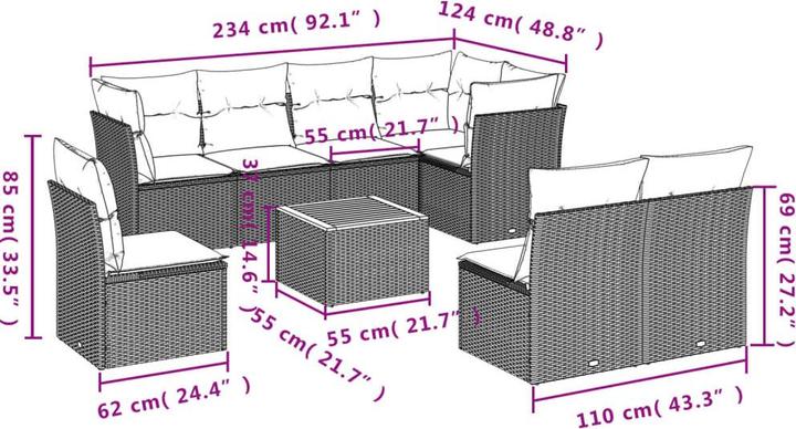 Produktbild vidaXL Garten Sofagarnitur