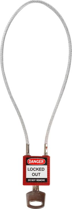 Actual product image Brady SafetyPadlocks-CompactCable Keyed Red