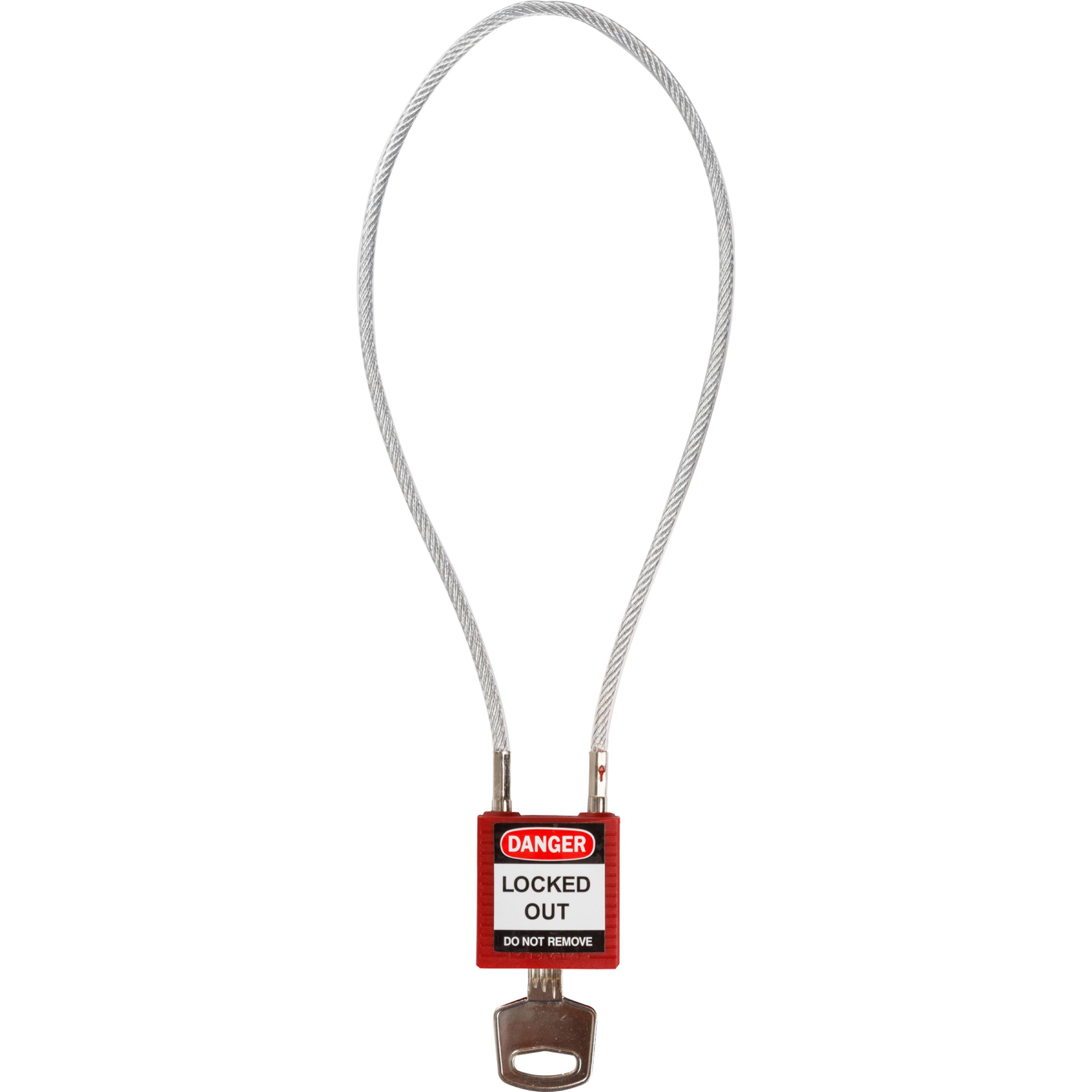 Thumbnail - Brady, Vorhängeschloss, SafetyPadlocks-CompactCable Keyed Red