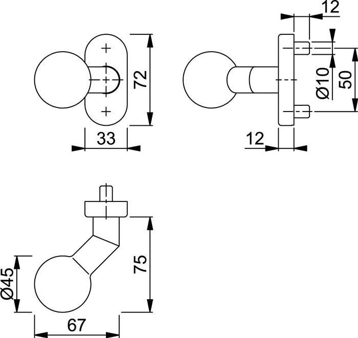 Produktbild Hoppe FS-Knopfrosette FS-E50G/55 (Türknopf)