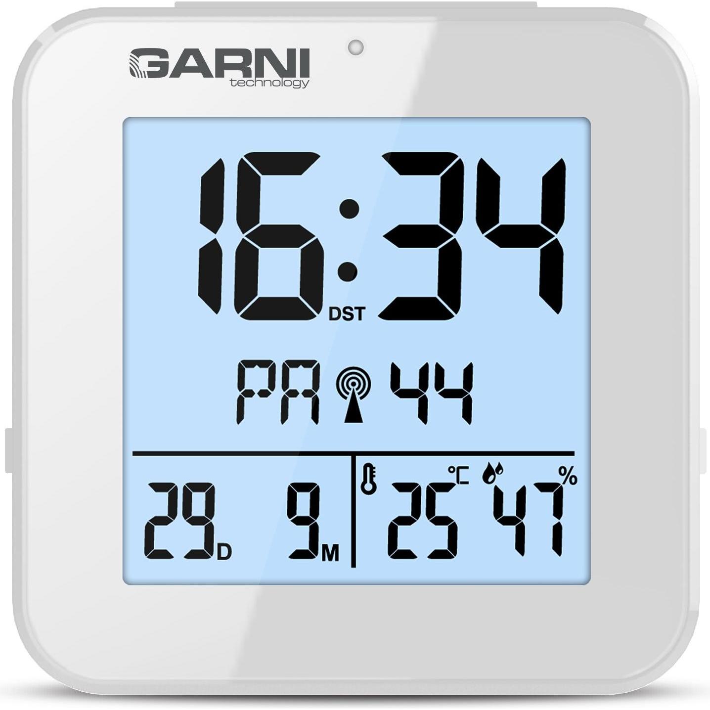 Garni 138W - digitaler Wecker mit Thermometer und Hygrometer, Stazione meteo, Bianco