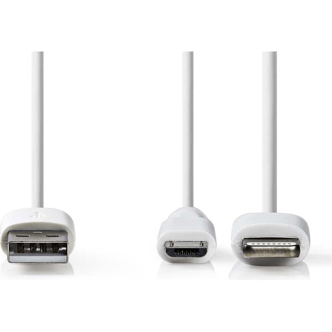 Thumbnail - Nedis 2 in 1 USB-Lade- und Synchronisierungskabel USB A Stecker (1 m, USB 2.0), USB Kabel
