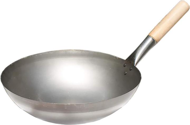 Actual product image All'Grill Original Chinese wok pan with wooden handle, Ø 30 cm (30 cm, Wok, Steel)