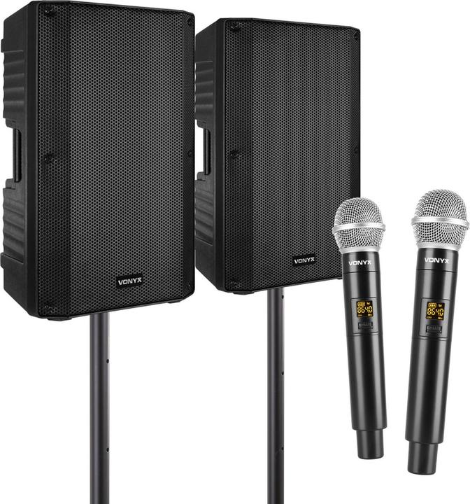 Productafbeelding Vonyx Karaoke -Set für Erwachsene von Vony mit 2X -drahtlosen Mikrofonen - 2 leistungsstarke Lautsprecher (Actief)