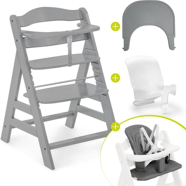 Hauck Hochstühle Hochstuhl Alpha Plus Black - im Sparset inkl. (Stair high chair)