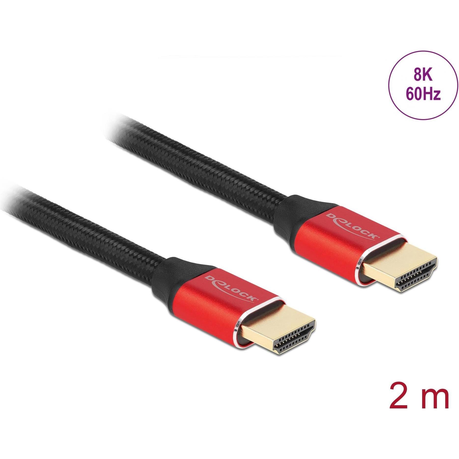 Delock HDMI (Typ A) – HDMI (Typ A) (2 m, HDMI), Video Kabel