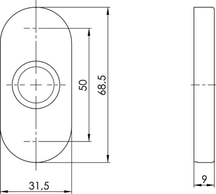 Actual product image Ogro Lever handle rose 6621 AL Aluminium F1 Escutcheon thickness 9 mm round oval (Door handle)