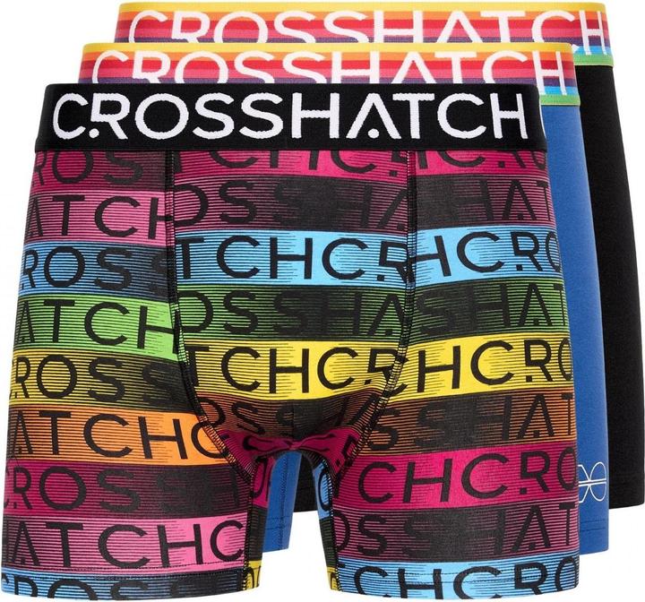 Actual product image Crosshatch Mens Rainbow Mix Boxer Shorts (Pack of 3) (M, pack of 3)