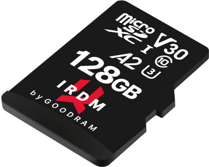 Actual product image Goodram IRDM microSDXC 128GB V30 UHS-I U3 + adapter (128 GB, microSDXC, U3, UHS-I)