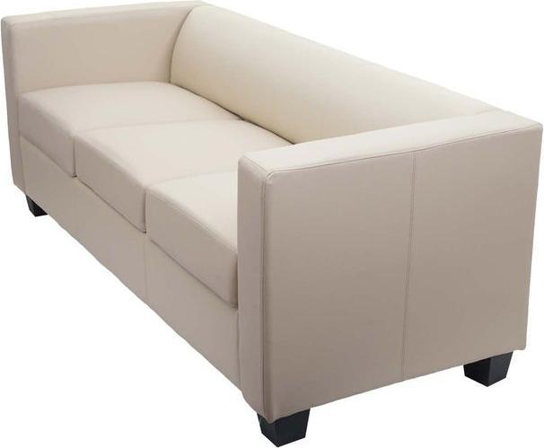 Immagine prodotto Mendler Divano a 3 posti Divano Loungesofa Lille - pelle, crema (3 posti)