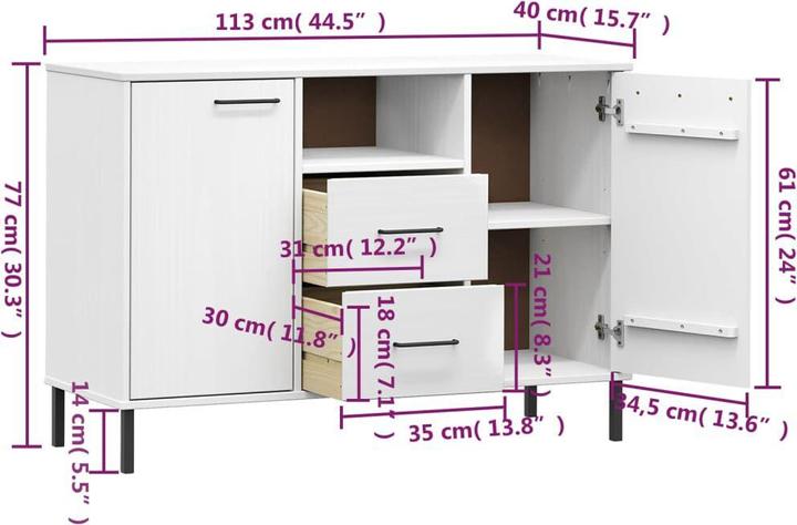 Produktbild vidaXL Sideboard (113 x 40 x 77 cm)