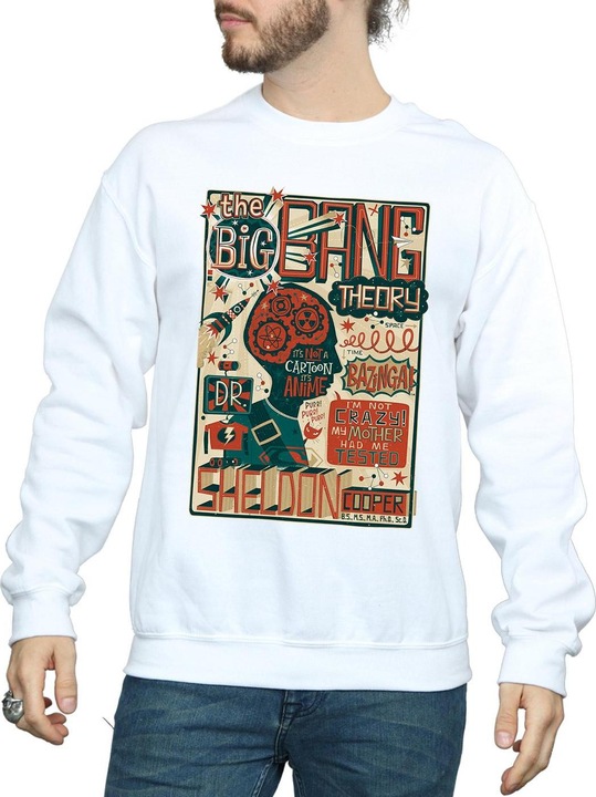 Actual product image Big Bang Theory Mens Infographic Poster Cotton Sweatshirt (S)