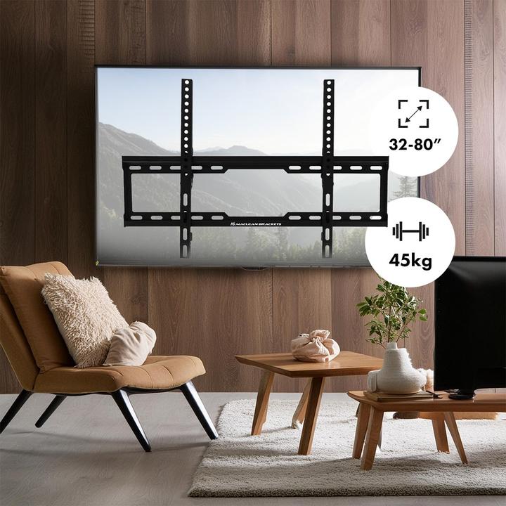 Produktbild Maclean TV-Halterung max VESA 600x400 32-80 45kg Neigungsverstellung +0°-10° MC-413 (Wand, 80", 45 kg)
