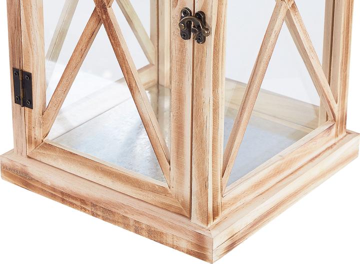 Actual product image Beliani Lantern pine wood brown / black 61 cm TELAGA (1 x)