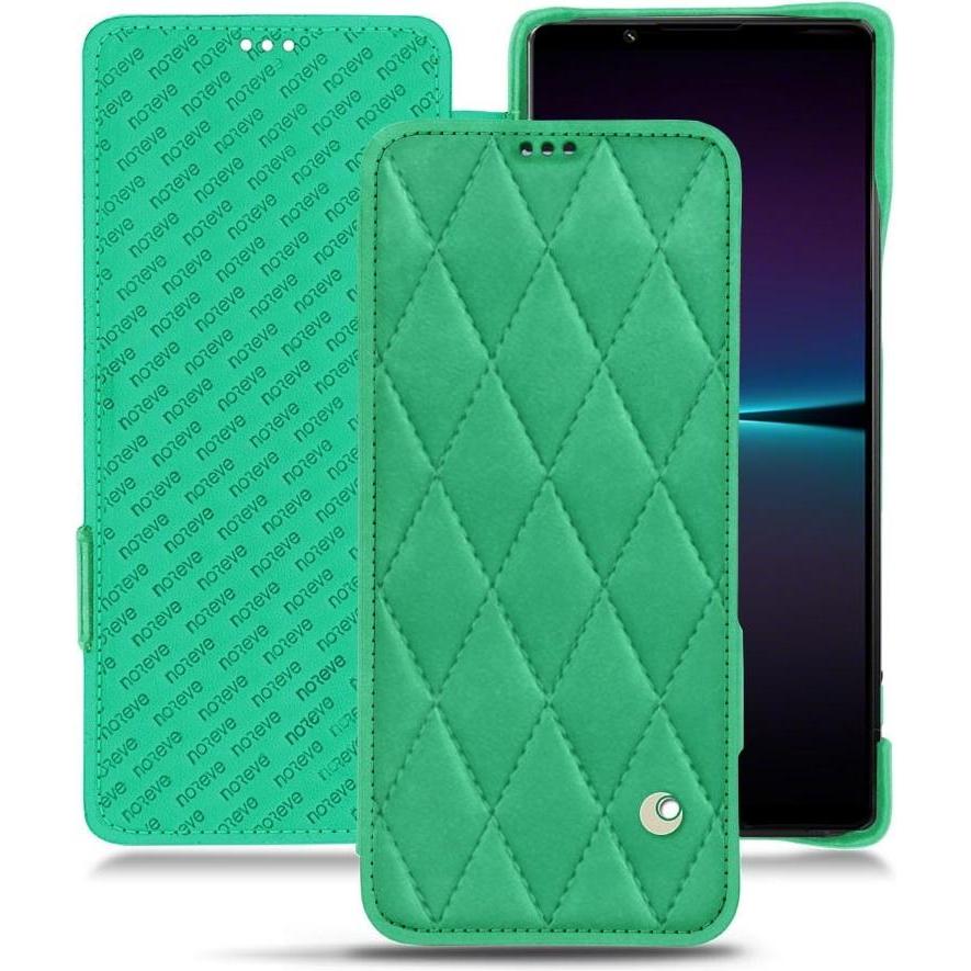 Noreve Lederschutzhülle horizontal (Sony Xperia 1 IV), Smartphone Hülle, Grün