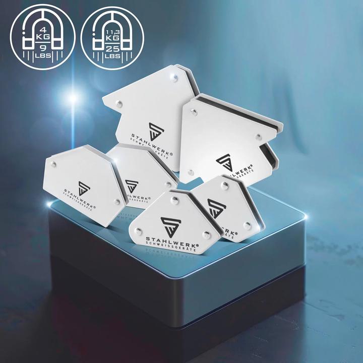 Produktbild Stahlwerk 6 Ã— Magnet-Schweisswinkel 30° x 45° x 60° x 75° x 90° x 135°, 2 x 4 kg