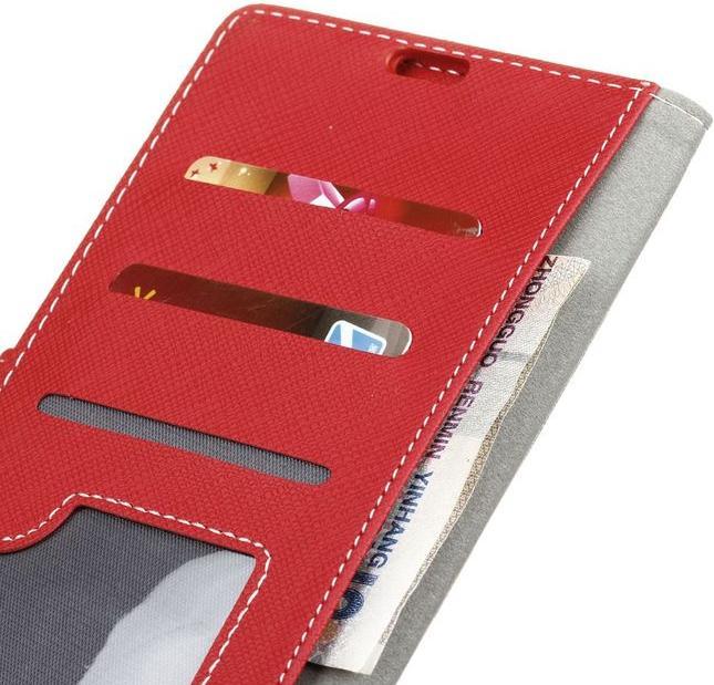 Immagine prodotto MU Classic Copertina in pelle con motivo a croce (Huawei Y6 (2017), Huawei Y5 (2017))