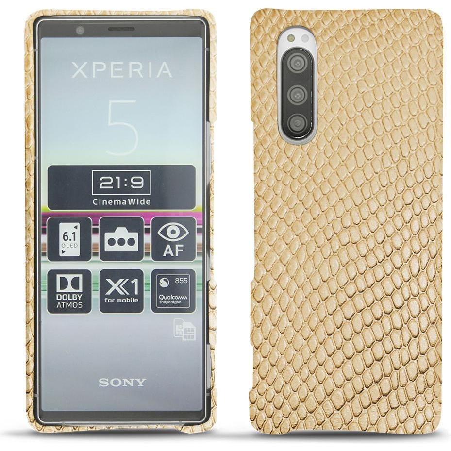 Noreve Lederschutzhülle (Sony Xperia 5), Smartphone Hülle, Beige