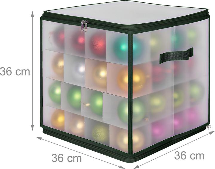 Produktbild Relaxdays Weihnachtskugel Aufbewahrungsbox (36 cm, 1x)
