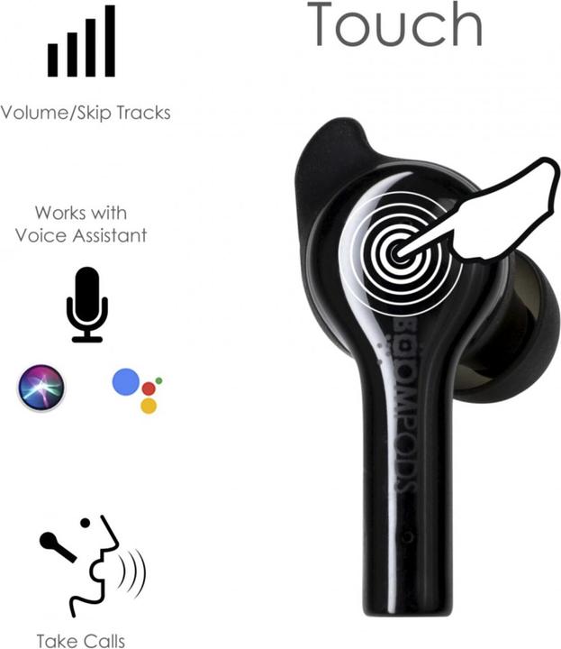 Actual product image Boompods Bassline GO Bluetooth® HiFi In Ear Headphones In Ear Headset, Volume Control, Sweat Resistant... (NC, 7 h, Wireless)