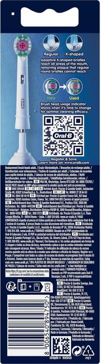 Produktbild Oral-B Pro 3D White Electric Toothbrush Head with X-Shaped Bristles (4 x)