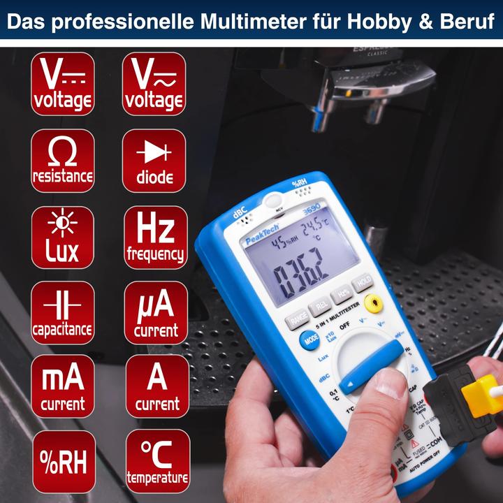 Produktbild Peaktech P 3690 Digitalmultimeter (CAT III 600V)