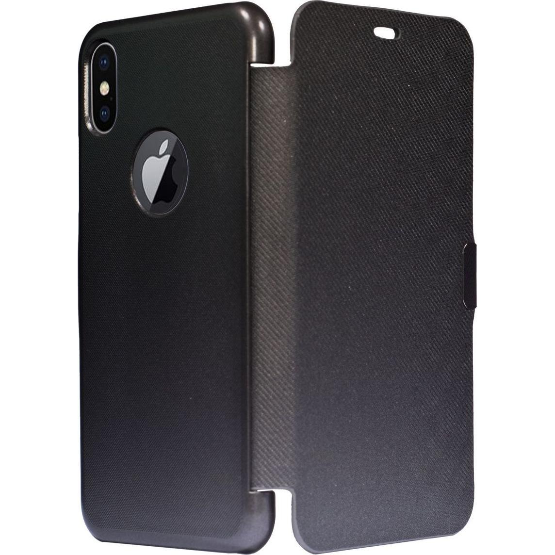 König Design Apple iPhone X / XS Hülle Case Handy Cover Schutz Tasche Flip Schutzhülle Grau (Apple iPhone XS), Smartphon...