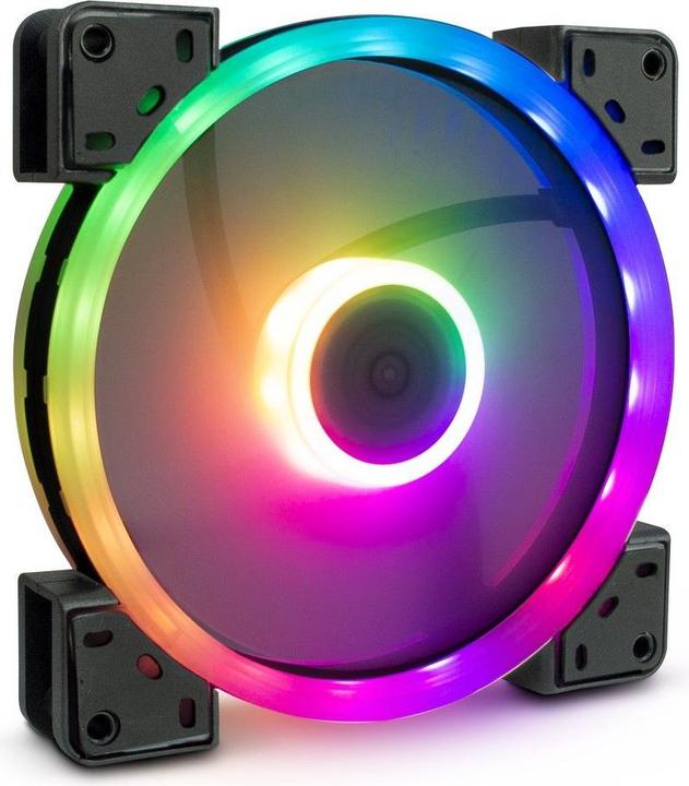 Actual product image Intertech Inter-Tech Fan 140*140*25 ARGUS RS-141 RGB,26 RGB LEDs retail (140 mm, 1 x)