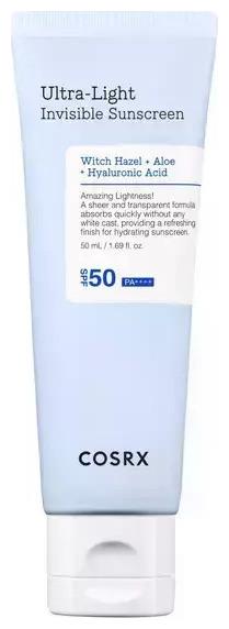Cosrx Ultra-Light Invisible Sunscreen SPF50 PA++++ Leichter, schnell absorbierender UV-Schutz Hydratio (Sonnencreme, SPF 50+, 50 ml)