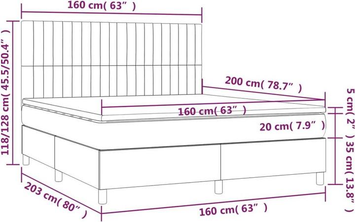 Actual product image vidaXL Boxspringbett (160 x 200 cm)