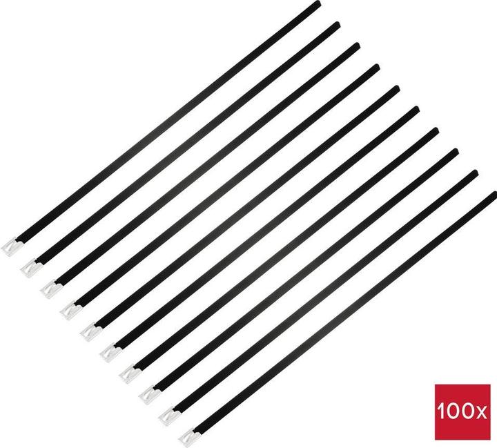 Immagine prodotto Tru Components TC-12656624 Fascetta in acciaio 360 mm 7,9 mm AISI 316 con rivestimento (360 mm, 100 pz.)