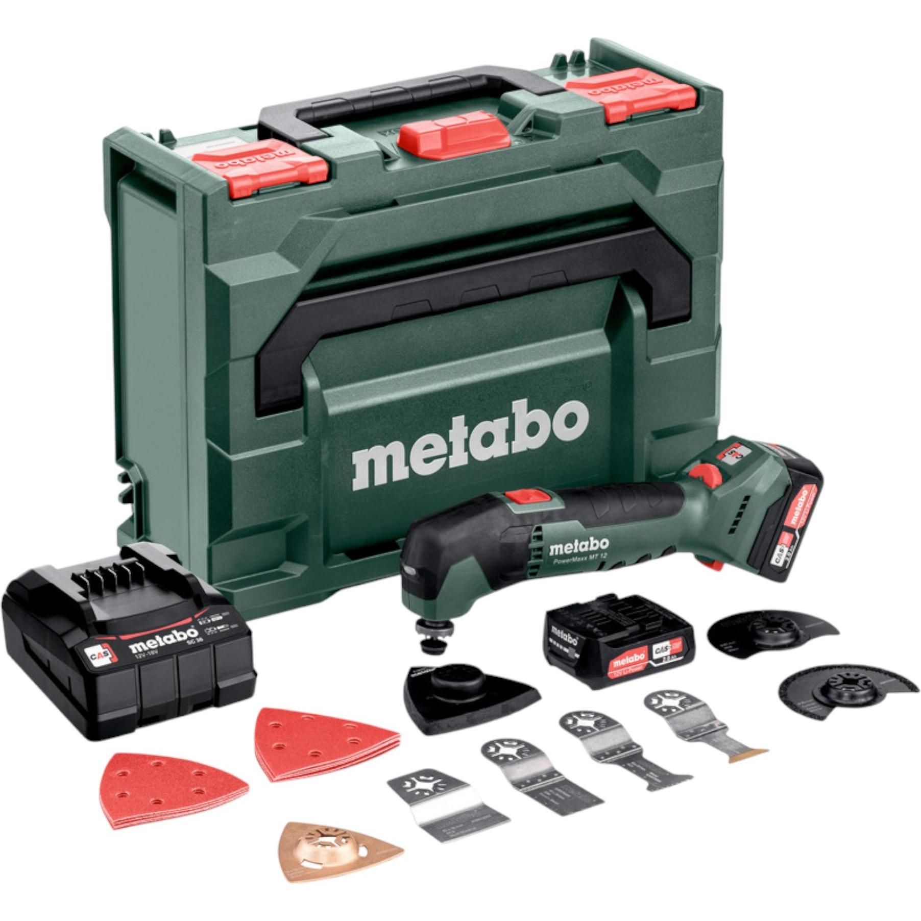 Metabo, Multifunktionswerkzeug, Akku-Multitool PowerMaxx MT 12metaBOX 145 12V 2x2Ah Li-Power + SC 30
