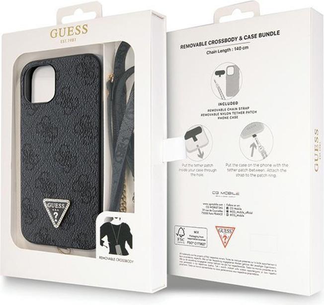 Produktbild Guess GUHCP13MP4TDSCPK iPhone 13 6.1" czarny/black hardcase Crossbody 4G Metal Logo (Apple iPhone 13)