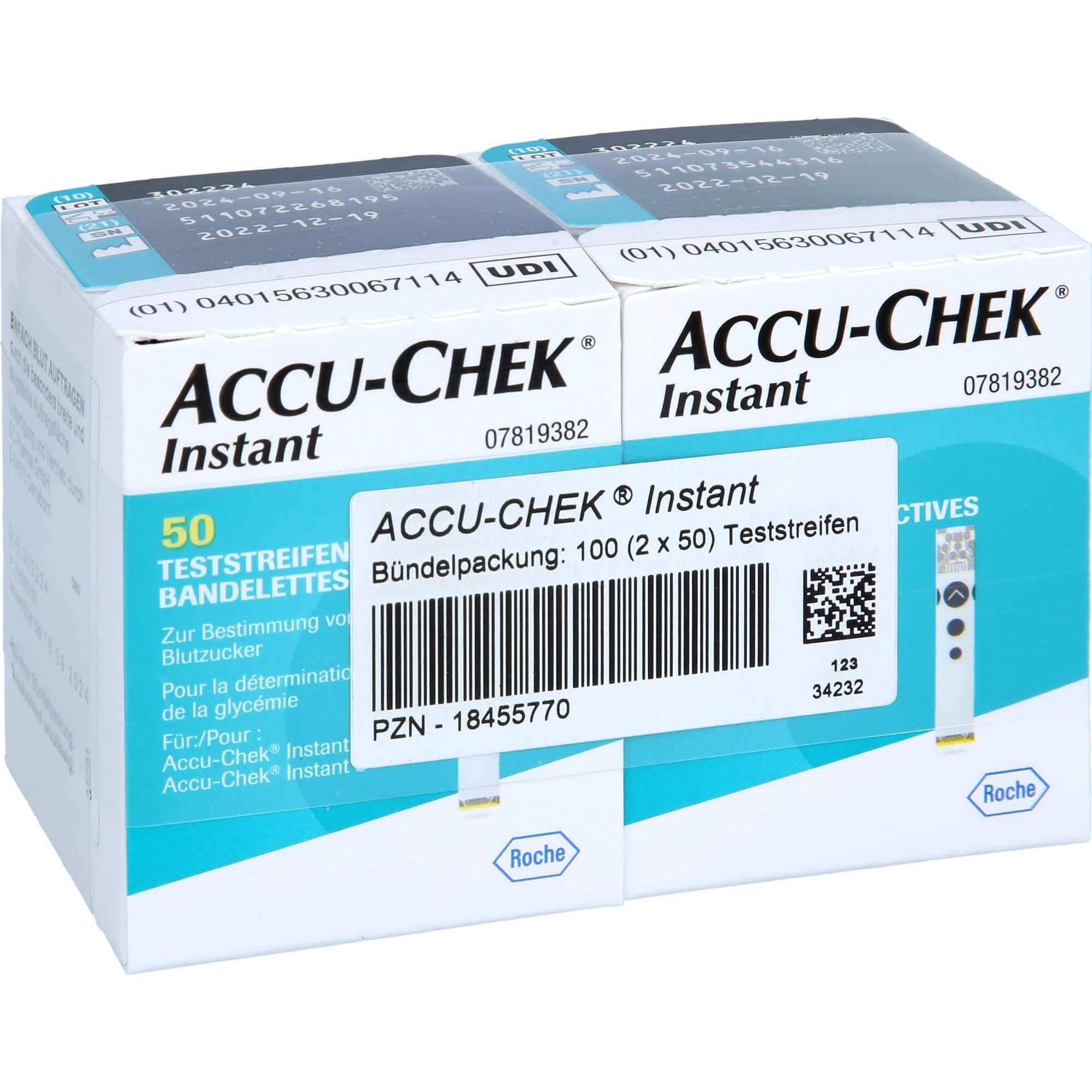 Roche, Bluttest, Accu-chek Instant Teststr, 2X50 St TTR (Teststreifen)