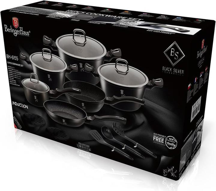 Actual product image BerlingerHaus GRANITE POT SET 15 pcs. BERLINGER HOUSE (Pan set + pot set, Aluminium)