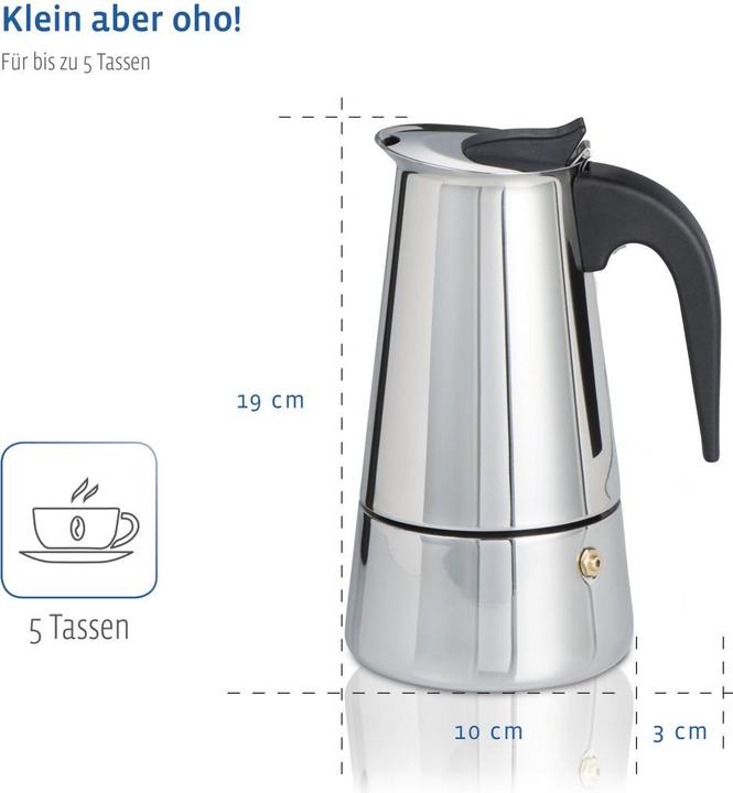 Produktbild Xavax Espressokocher aus Edelstahl, 250 ml, geeignet für Induktion (6 Tassen)