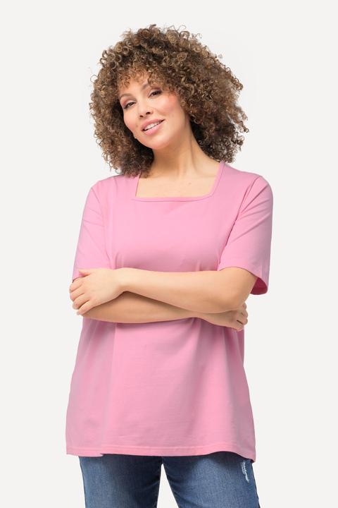 Image du produit Ulla Popken T-shirt à manches courtes et col carré. Coupe évasée (42, 44)