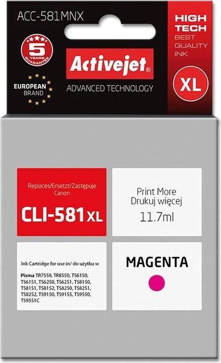 Actual product image Activejet ACC-581MNX - Compatible - Dye based ink - Magenta - Canon - Single pack (M)