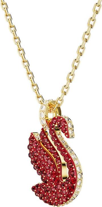 Produktbild Swarovski Iconic Swan Halskette Schwan Mittel Rot Gold (Swarovski Metall, 47 cm)